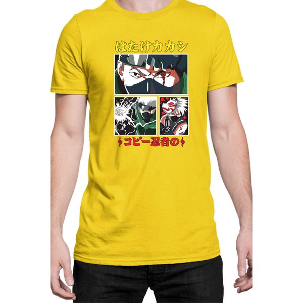 Maglietta Da Uomo Naruto Kakashi Hatake 08, Man Xl , Jaune-image