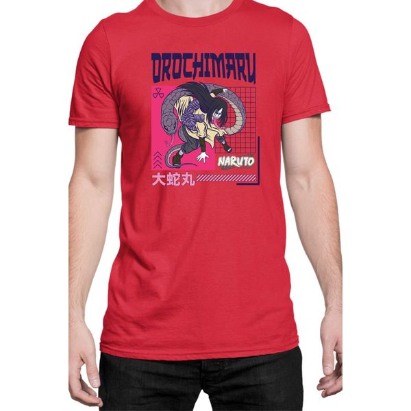 Maglietta Da Uomo Naruto Orochimaru 04, Man M , Rouge-image