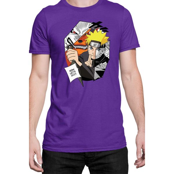 Maglietta Da Uomo Naruto Naruto & Kurama, Man L , Lilas-image