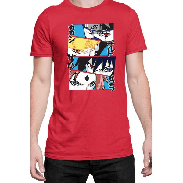 Maglietta Da Uomo Naruto Team 7 05, Man 3XL , Rouge-image