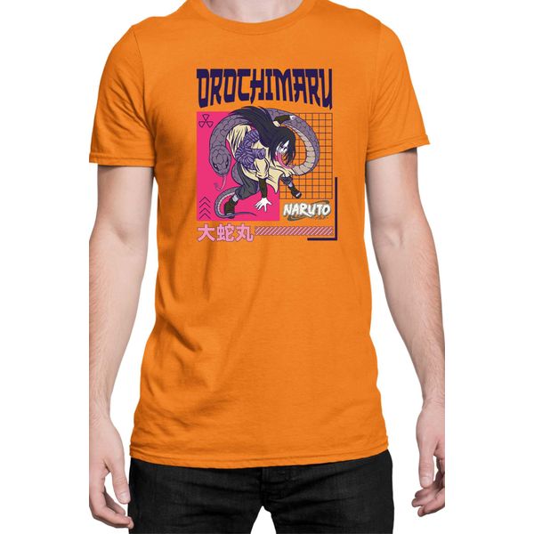 Maglietta Da Uomo Naruto Orochimaru 04, Man L , Orange-image