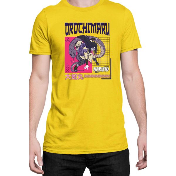 Maglietta Da Uomo Naruto Orochimaru 04, Man 3XL , Jaune-image
