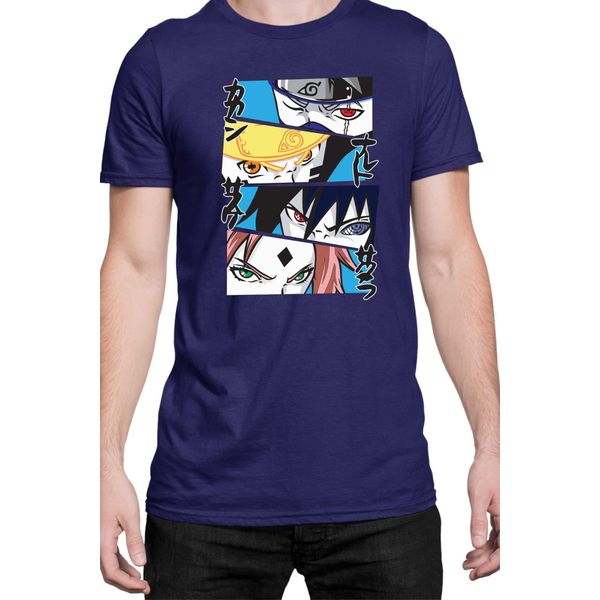 Maglietta Da Uomo Naruto Team 7 05, Man Xl , Bleu Foncé-image
