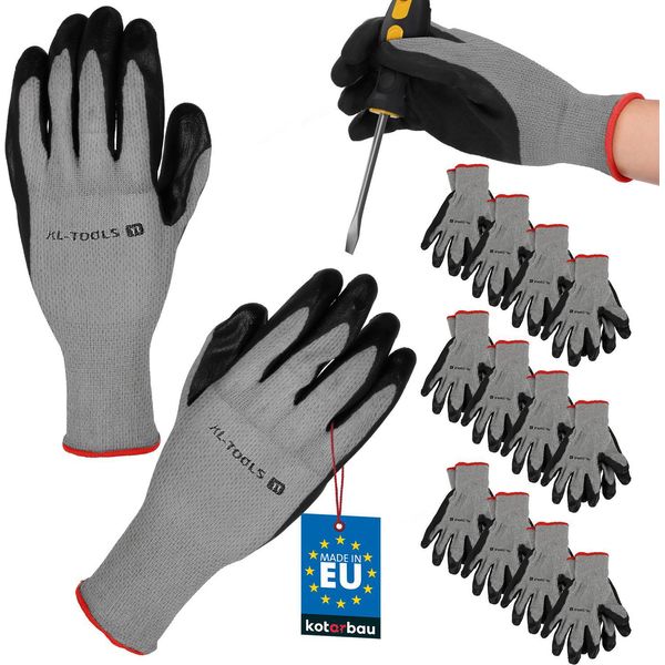 Kotarbau® Set Di 12 Guanti Da Lavoro Antiscivolo Taglia 11 Guanti Da Lavoro Rivestiti In Lattice Per Uomo Donna Accessori Da Officina Guanti Da Giardinaggio Invernale-image