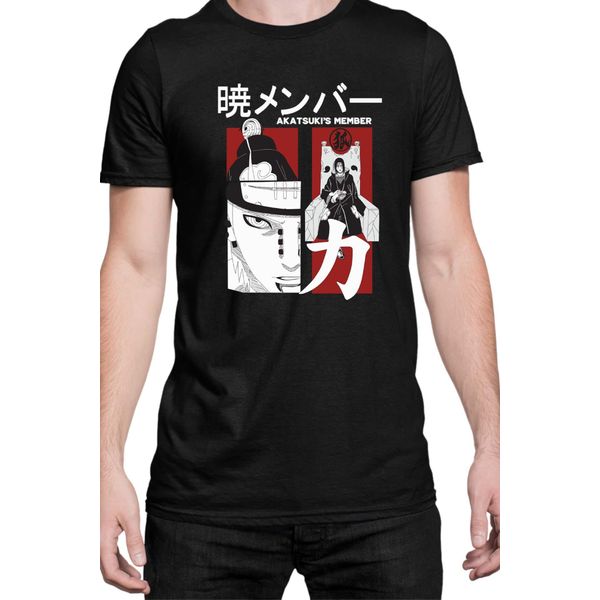 Maglietta Da Uomo Naruto Akatsuki Team Members 03, Man Xl , Noir-image