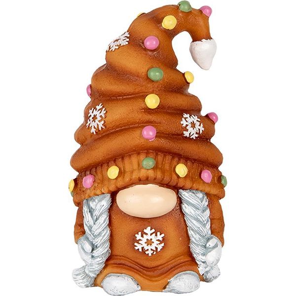 Clayre & Eef Figura Decorativa Gnomo 8X8X13 Cm Plastica Marrone-image