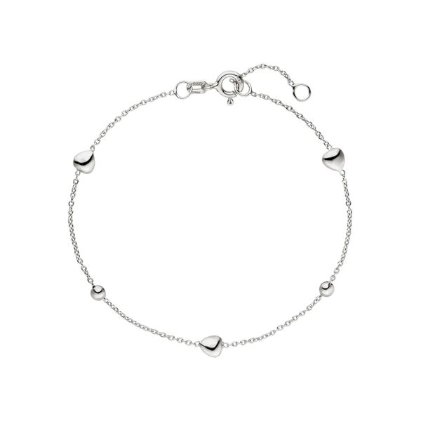 Armband Jobo "Herz Kugel", Silber (Silber 925), ArmbäNder, Damen, 19Cm, Silber 925 (Sterlingsilber), Armband, 925 Silber 19 Cm-image