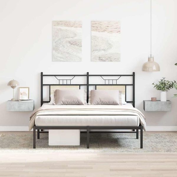 Comodini Sospesi 2 Pz. Grigio Cemento 40X30X15 Cm Materiale A Base Di Legno-image