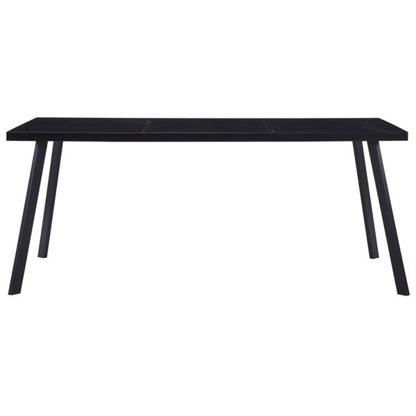 Vidaxl Tavolo Da Pranzo Nero 160 X 80 X 75 Cm In Vetro Temperato-image