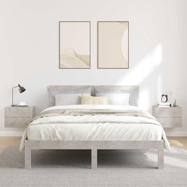 Comodini 2 Pz. Grigio Cemento 40X30X30 Cm Materiale A Base Di Legno-image