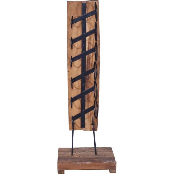 Portabottiglie Per 6 Bottiglie 35X35X100 Cm In Legno Massiccio Di Teak-image