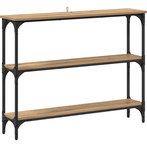 Syfax™ Tavolo Consolle Rovere Artigianale 100 X 22,5 X 75 Cm-image