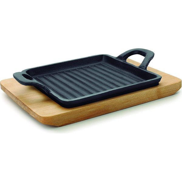 Lacor Mini Padella Quadrata Per Grigliare Magma, Ghisa, Nero, 14 Cm-image