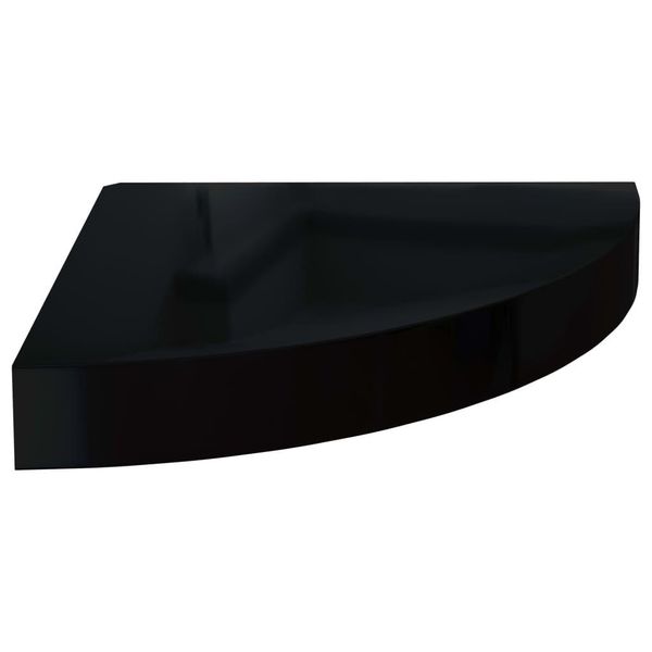 Syfax™ Scaffale Angolare A Parete Nero Lucido 25X25X3,8 Cm In Mdf-image