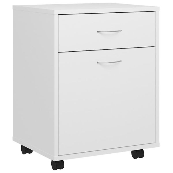 Vidaxl Armadio A Rotelle Bianco 45X38X54 Cm Materiale A Base Di Legno-image
