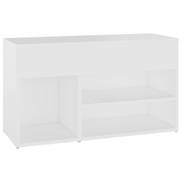 Vidaxl Panca Per Scarpe Bianca 80X30X45 Cm Materiale A Base Di Legno-image