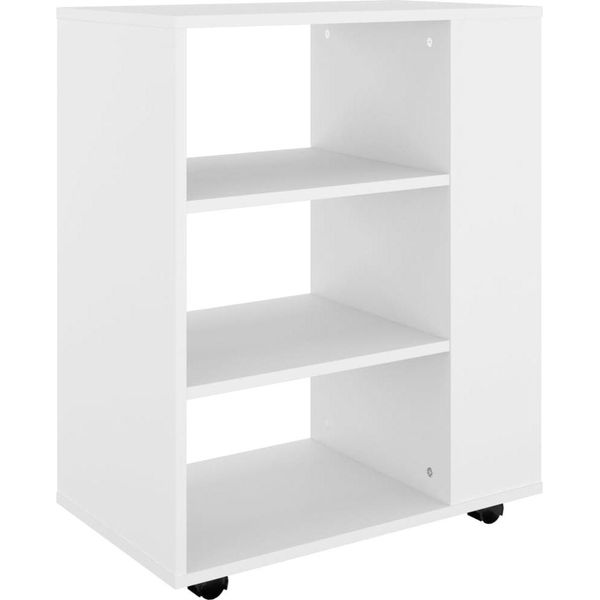 Vidaxl Armadio A Rotelle Bianco 60X35X75 Cm Materiale A Base Di Legno-image
