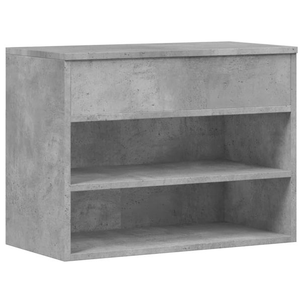 Vidaxl Panca Per Scarpe In Cemento Grigio 60X30X45 Cm Materiale A Base Di Legno-image