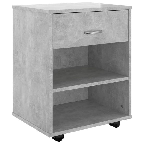 Vidaxl Armadio A Rotelle Grigio Cemento 46X36X59 Cm Materiale A Base Di Legno-image