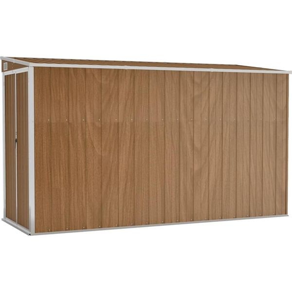 Vidaxl Capannone Attaccato Marrone 118X288X178 Cm Acciaio Zincato-image