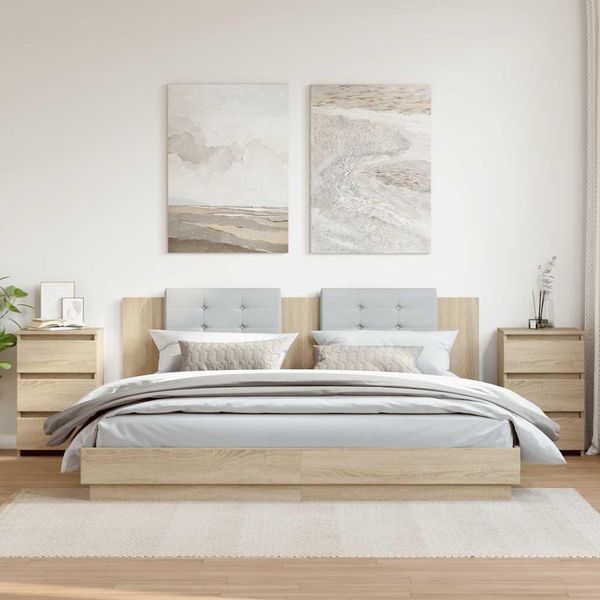 Comodini 2 Pezzi Rovere Sonoma 40X35X62,5 Cm Materiale A Base Di Legno-image