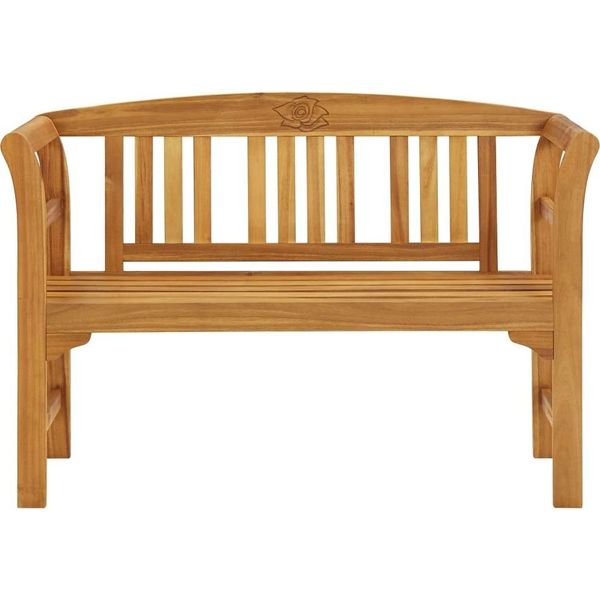 Vidaxl Panchina Da Giardino 114 Cm In Legno Massiccio Di Acacia-image