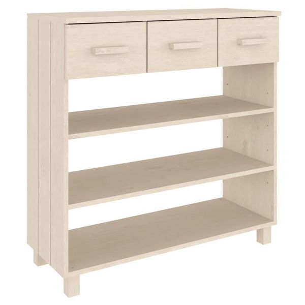 Tavolo Consolle Hamar Marrone Miele 90X35X90 Cm In Legno Di Pino Massiccio-image