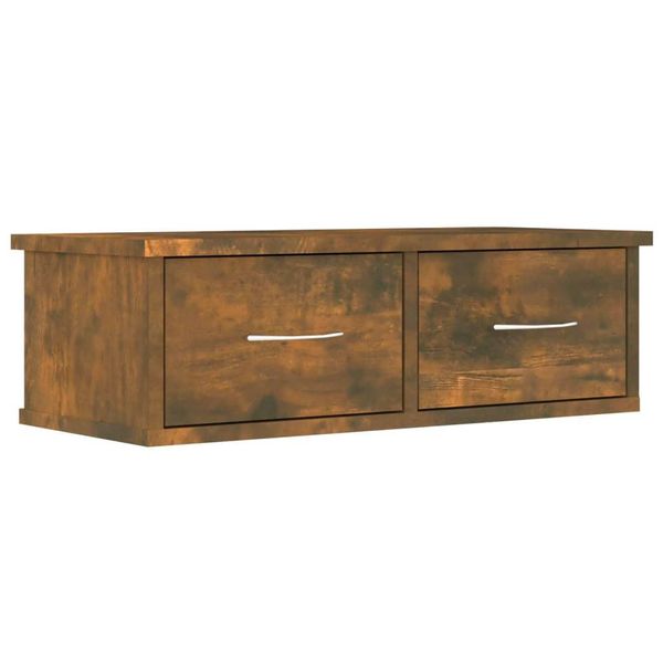 Vidaxl Armadio A Muro In Rovere Fumé 60X26X18,5 Cm Materiale A Base Di Legno-image
