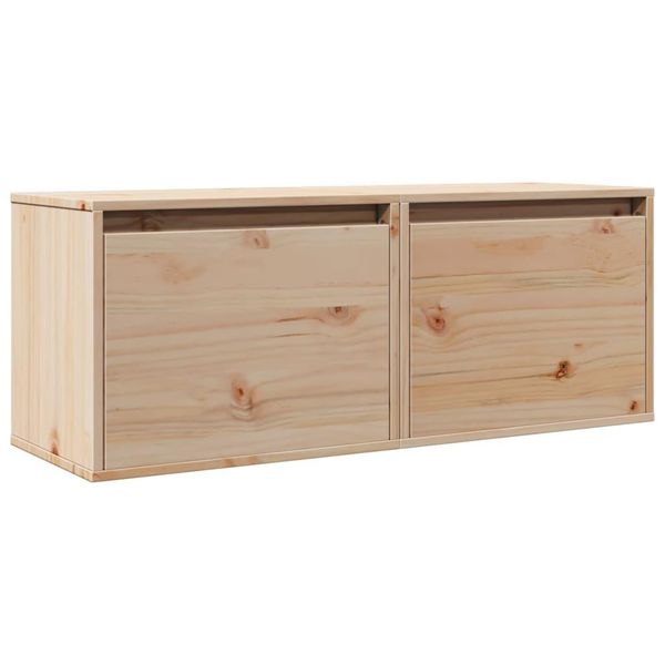 Vidaxl Armadi A Muro 2 Pezzi 45X30X35 Cm In Legno Di Pino Massiccio-image