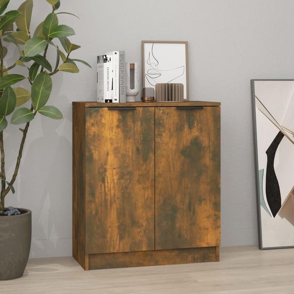 Vidaxl Credenza Rovere Affumicato 60X30X70 Cm Materiale A Base Di Legno-image