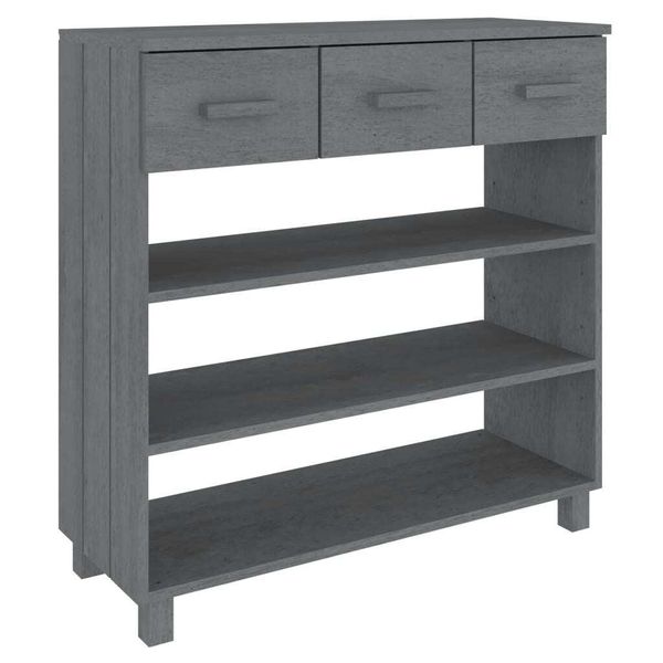 Tavolo Consolle Hamar Grigio Scuro 90X35X90 Cm In Legno Di Pino Massiccio-image