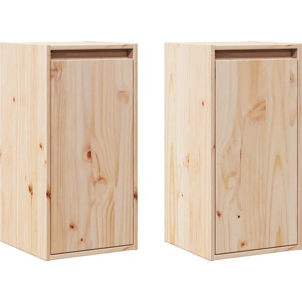 Vidaxl Armadi A Muro 2 Pezzi 30X30X60 Cm In Legno Di Pino Massiccio-image