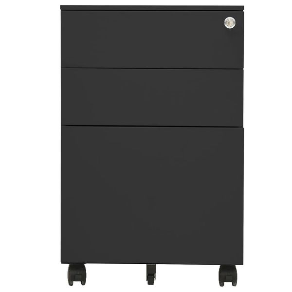Vidaxl Armadio Per Archiviazione Con Rotelle Antracite 39X45X60 Cm Acciaio-image