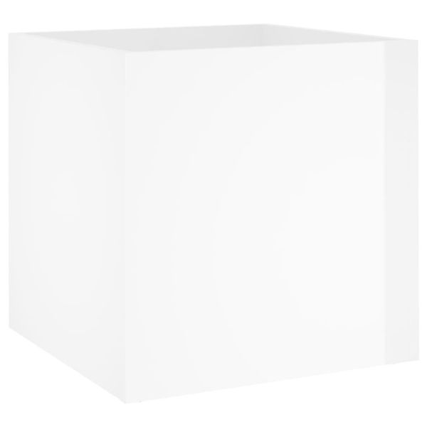 Vidaxl Fioriera Bianca Lucida 40X40X40 Cm Materiale A Base Di Legno-image