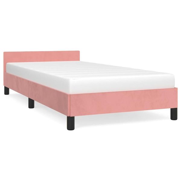 Vidaxl Struttura Letto Con Testiera Senza Materasso Rosa 100X200 Cm Velluto-image