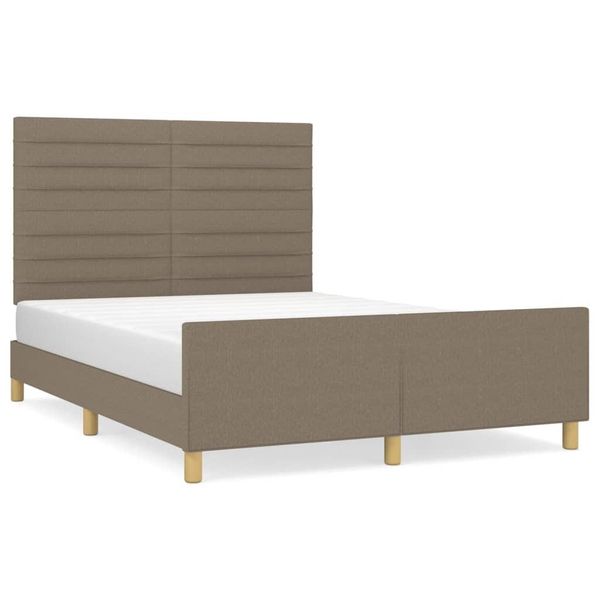 Vidaxl Struttura Letto Senza Materasso Taupe 140X190 Cm Tessuto-image