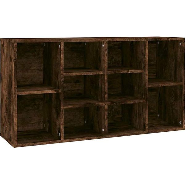 Vidaxl Panca Per Scarpe In Rovere Fumé 103X30X55 Cm Materiale A Base Di Legno-image