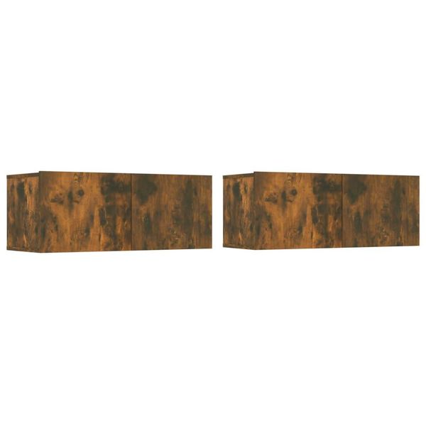 Mobili Tv 2 Pz. Rovere Fumé 80X30X30 Cm Materiale A Base Di Legno-image
