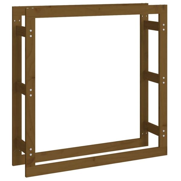 Vidaxl Porta Legna Da Ardere Marrone Miele 100X25X100 Cm In Legno Di Pino Massiccio-image