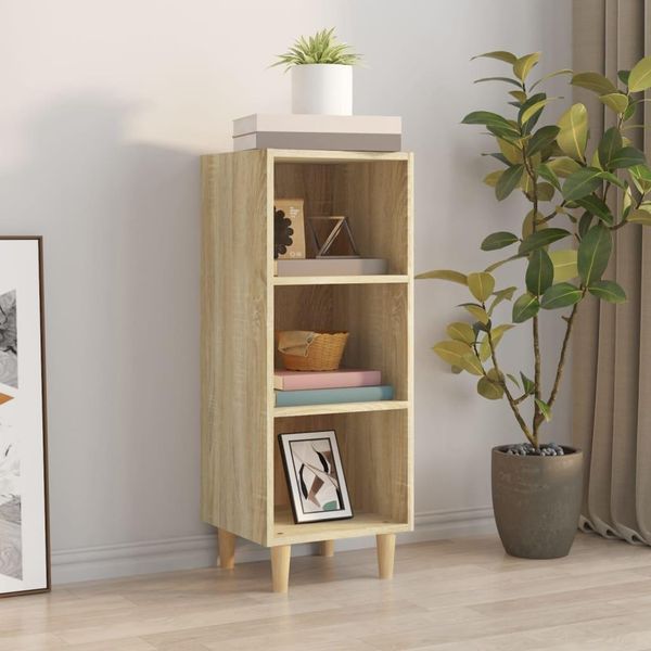 Vidaxl Credenza Rovere Sonoma 34,5X32,5X90 Cm Materiale A Base Di Legno-image