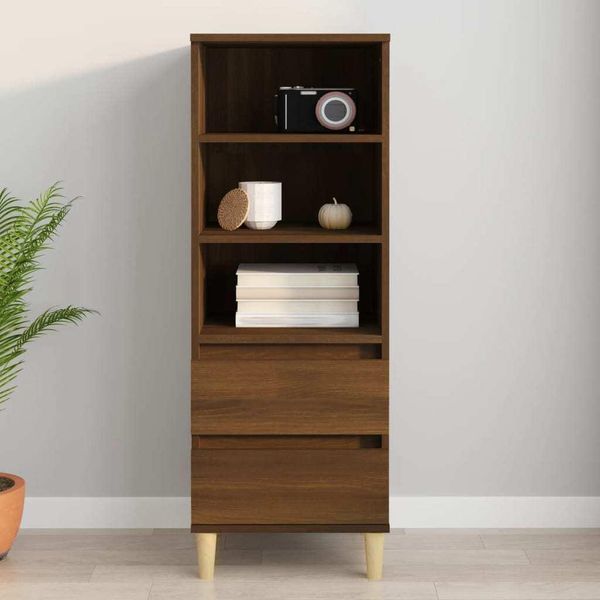 Vidaxl Credenza Marrone Effetto Rovere 40X36X110 Cm Materiale A Base Di Legno-image