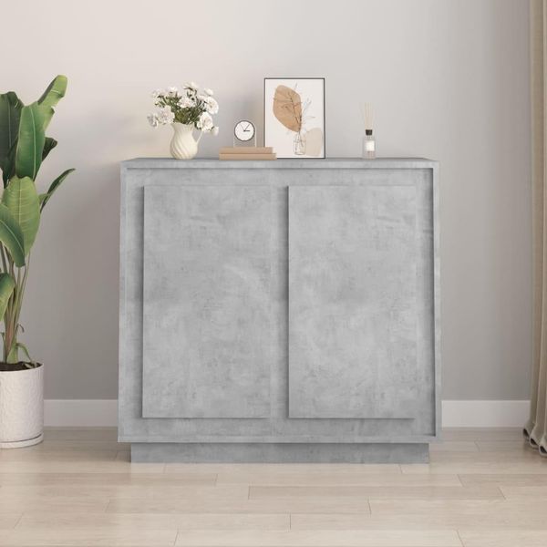 Vidaxl Credenza Grigio Cemento 80X34X75 Cm Materiale A Base Di Legno-image