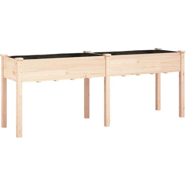 Vidaxl Fioriera Con Inserto 203X53X76 Cm In Legno Massiccio D'abete-image