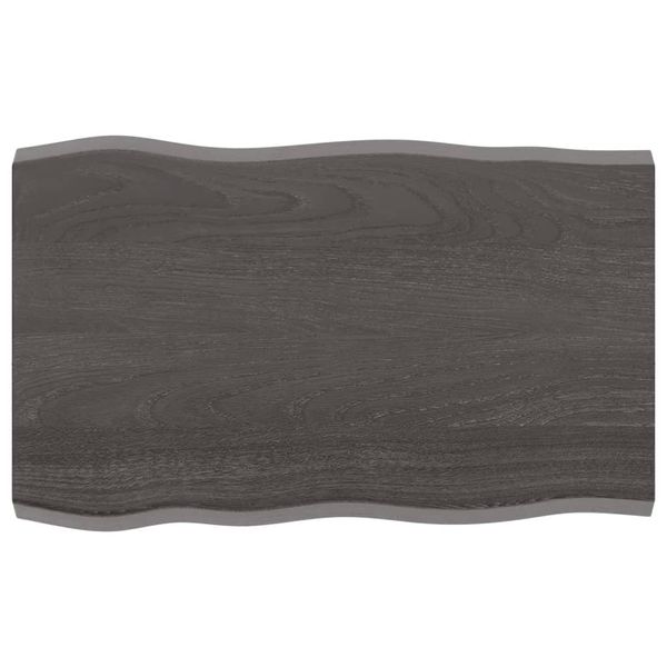 Piano Del Tavolo 80X50X(2-4) Cm In Legno Massiccio Trattato Bordo Albero-image