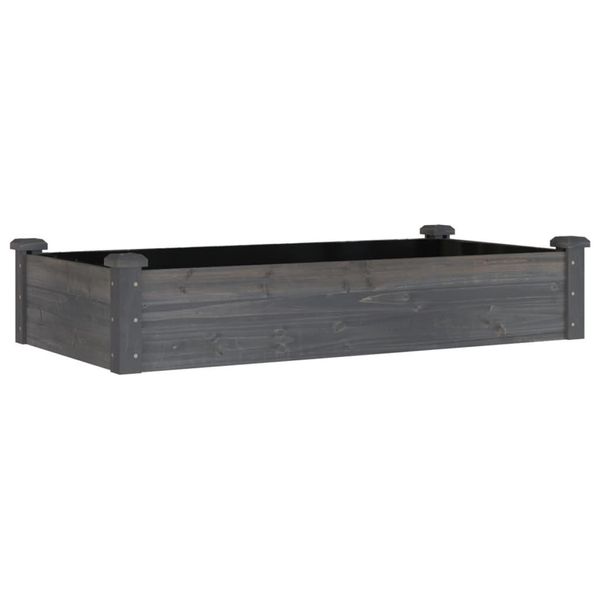 Vidaxl Letto Rialzato Con Inserto Grigio 120X60X25 Cm In Legno Massiccio Di Abete-image