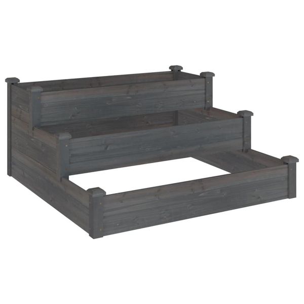 Vidaxl Letto Rialzato Grigio 120X120X56 Cm In Legno Massiccio D'abete-image