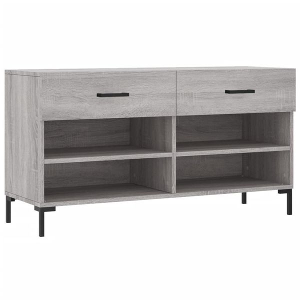 Vidaxl Panca Per Scarpe Grigio Sonoma 102X35X55 Cm Materiale A Base Di Legno-image