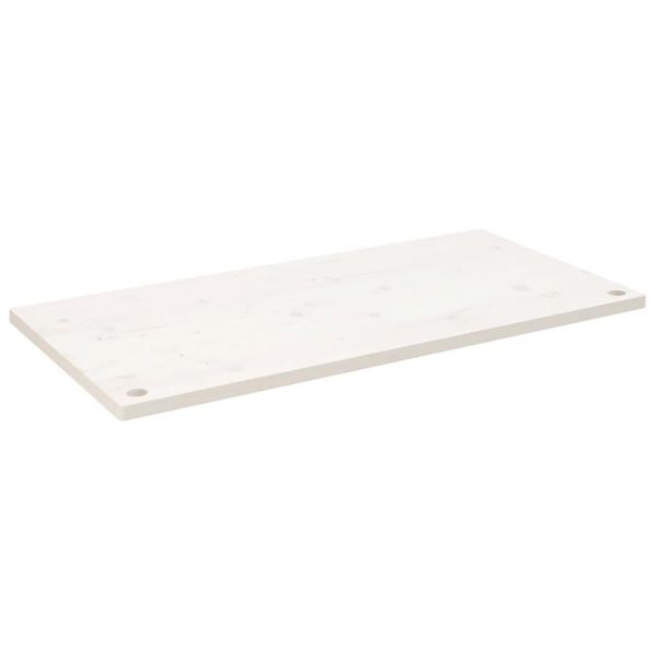 Vidaxl Piano Scrivania Bianco 100X50X2,5 Cm In Legno Di Pino Massiccio-image
