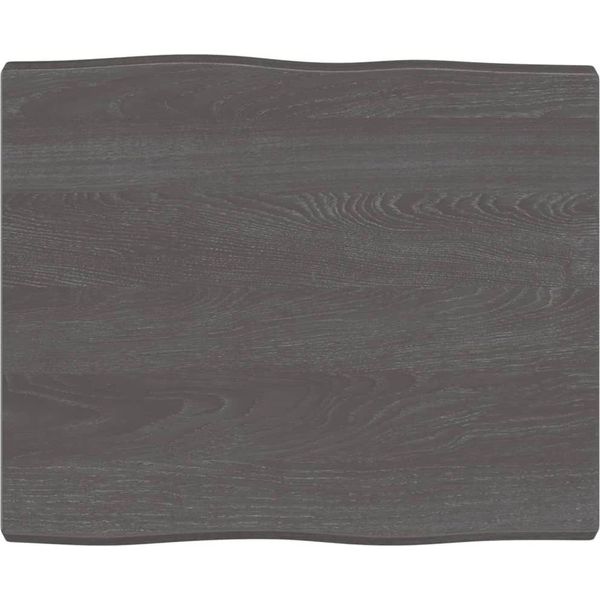 Piano Del Tavolo 60X50X(2-4) Cm In Legno Massiccio Trattato Bordo Albero-image