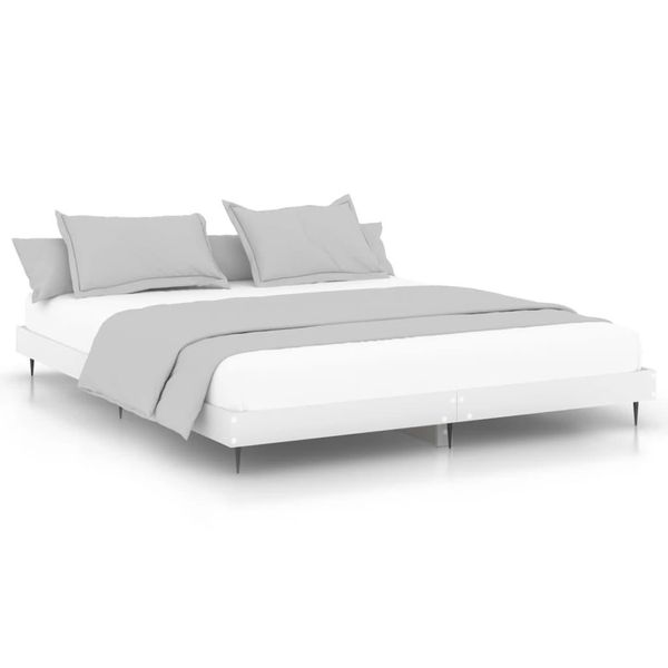 Vidaxl Struttura Del Letto Bianca 200X200 Cm In Materiale Ligneo-image
